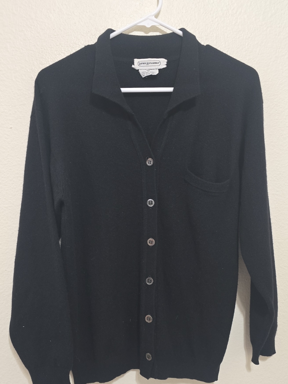 Lauren Alexandra Black Cashmere Cardigan S